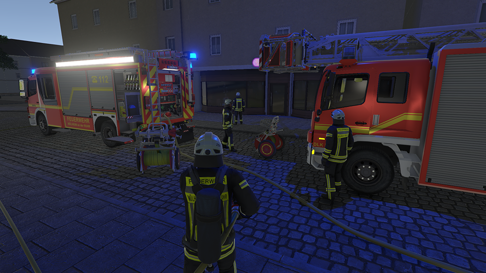 The Aerosoft Fighting - GmbH, PresseBox blue - With Simulation Fire Emergency Story siren and Call light: 112 deploys,