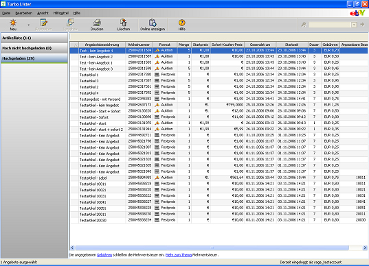 Turco Liter Screenshot Turbo Lister.jpg, Anlage - PresseBox