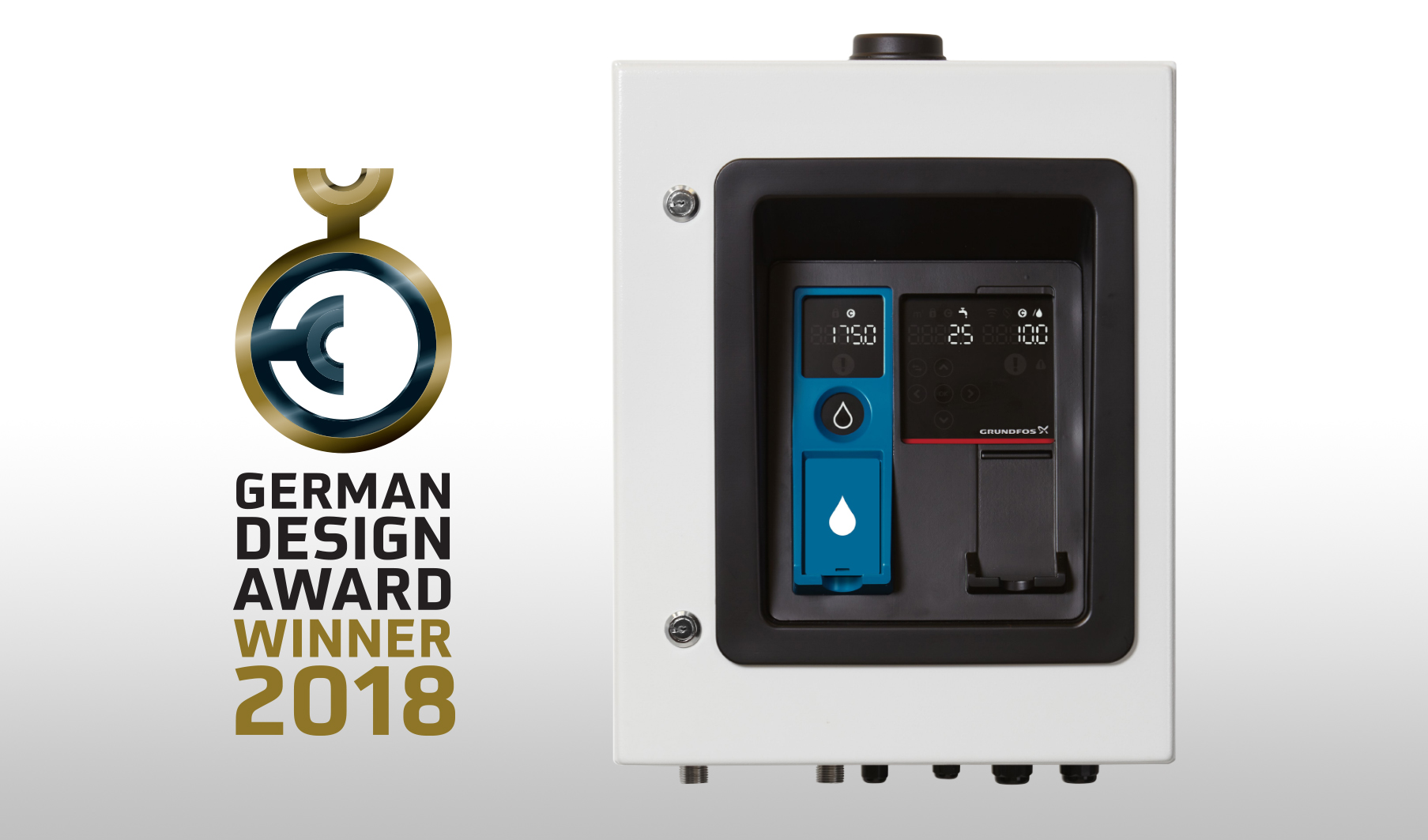 Designed in germany. Grundfos дизайн. German Design Award 2023. AQPURE.