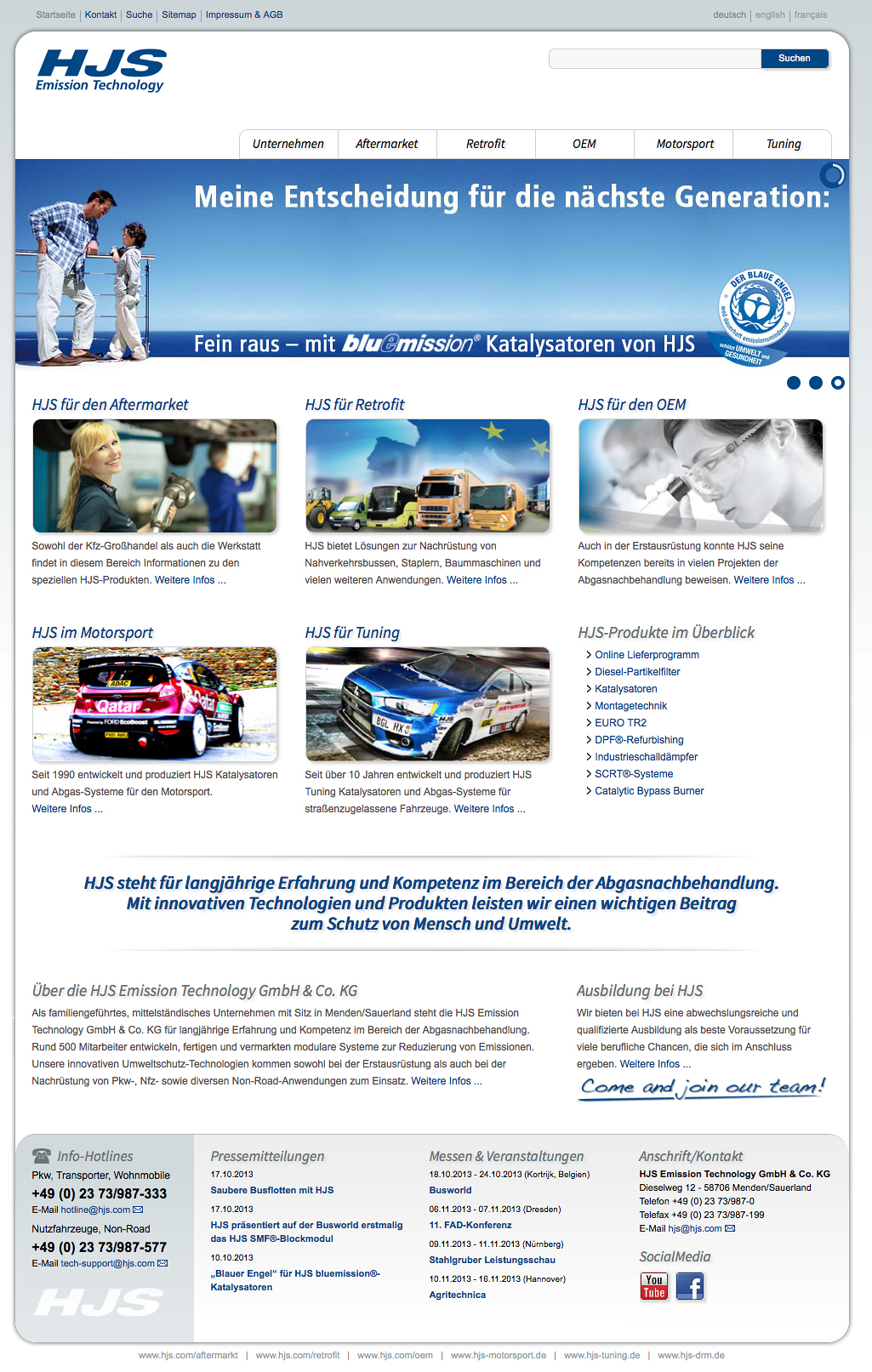 Neue Website von HJS bietet jetzt noch mehr, HJS Emission Technology ...
