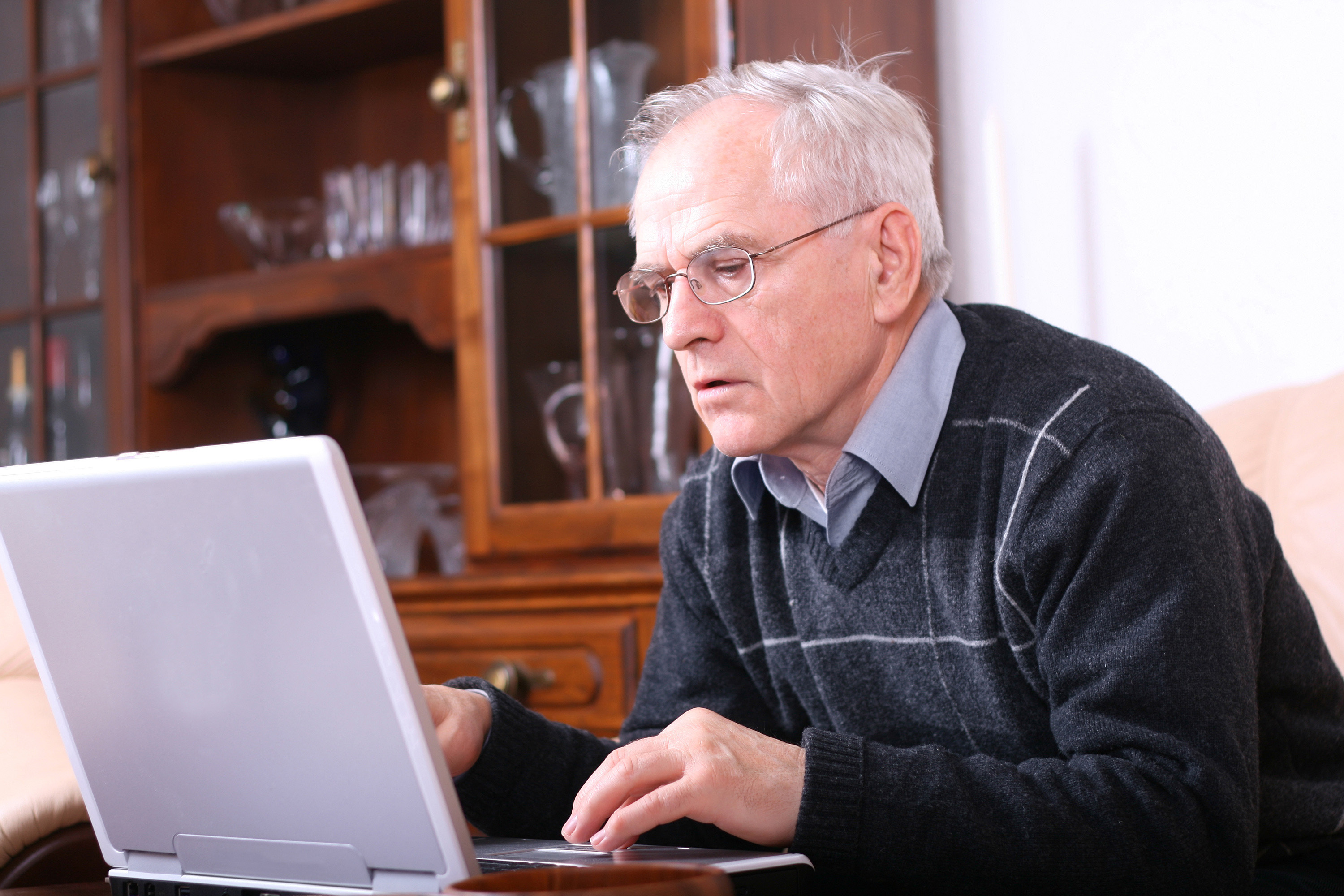 Работающие пенсионеры последние новости 2024. Пожилой мужчина за компьютером.