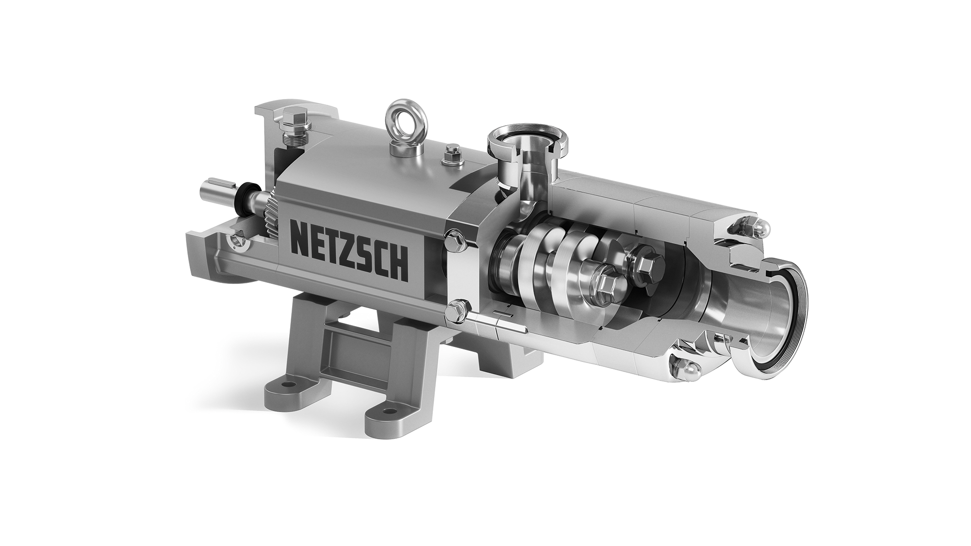 NETZSCH developed a multiscrew pump for hygienic applications The