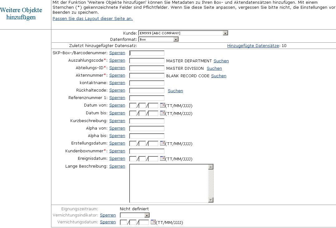 Mit Iron Mountain Connect archivierte Dokumente online verwalten, Iron