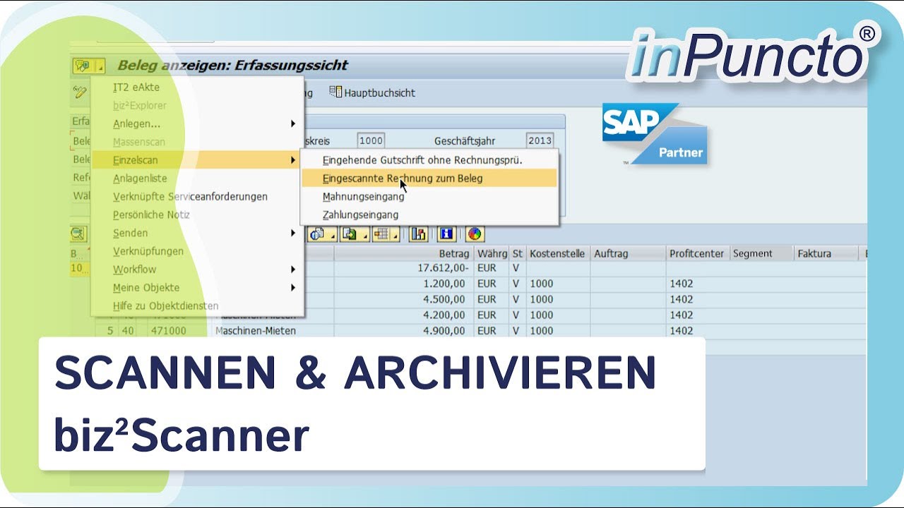 Scannen und Archivieren in SAP mit dem biz² Scanner