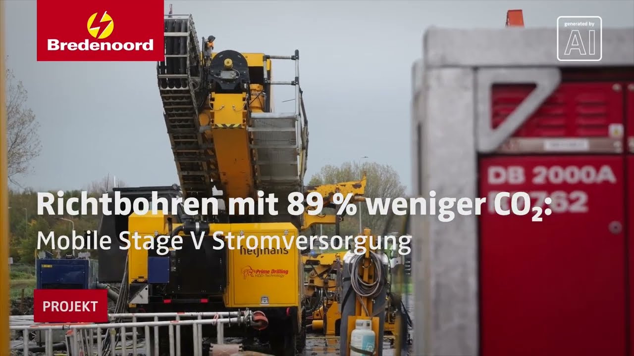 89 % weniger CO₂: Elektrisches Richtbohren mit mobiler Stage V Stromversorgung