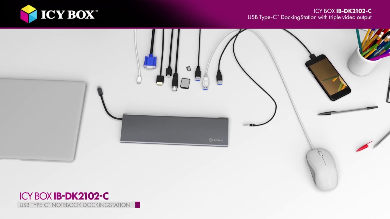 IB-DK2102-C – USB Type-C™ DockingStation mit 3-fachem Videoausgang