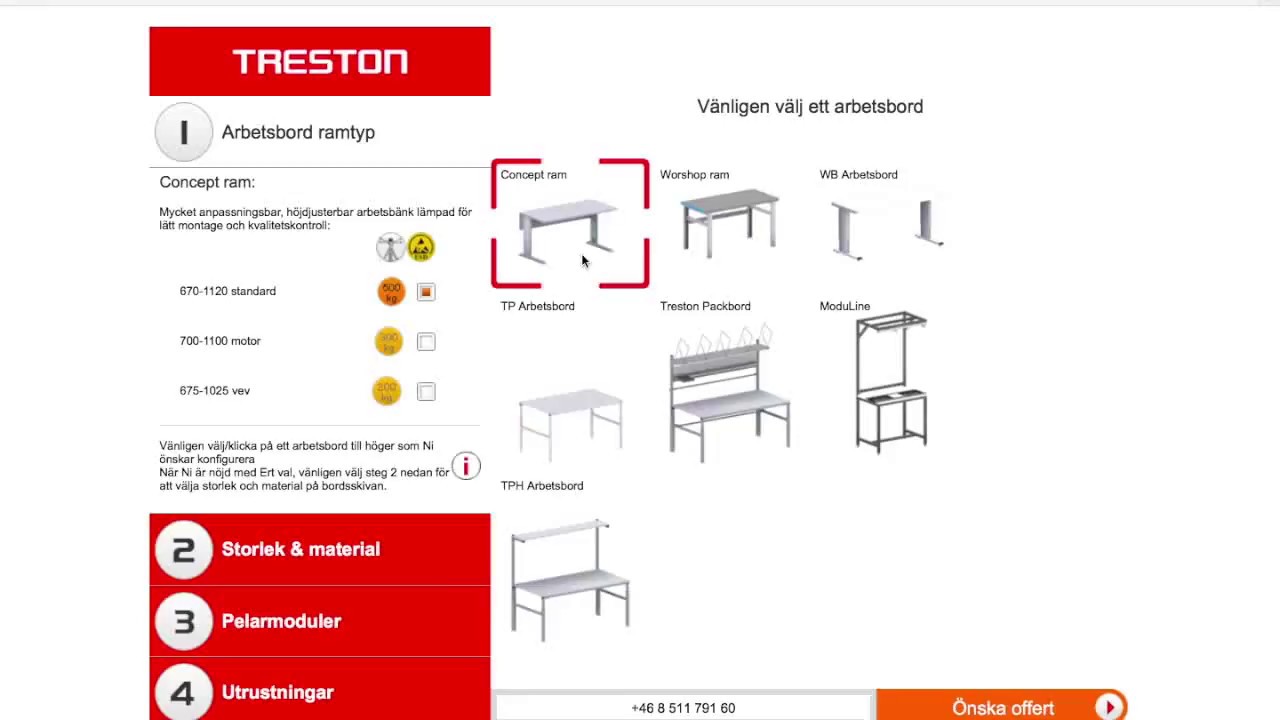 Treston 3D-Arbeitsplatz-Konfigurator