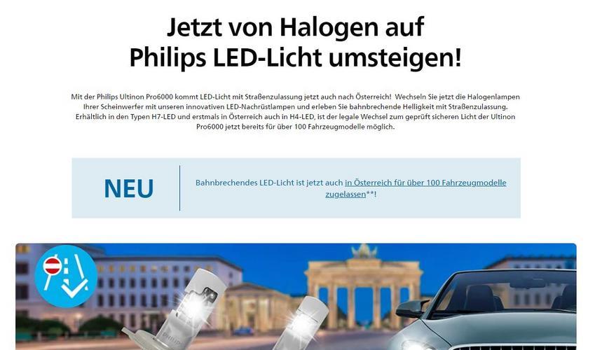Philips Ultinon Pro6000 LED - Jetzt auch für Autofahrer in Österreich!,  Lumileds Germany GmbH, Story - PresseBox