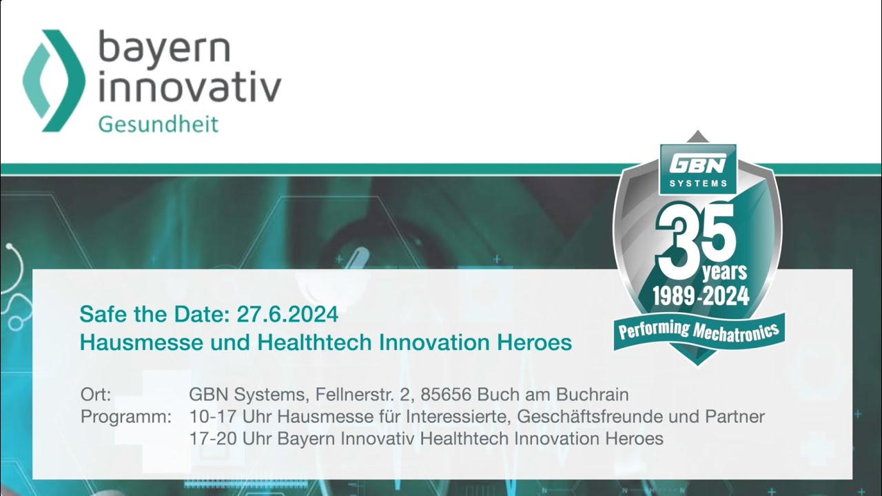 Bayern Innovativ und GBN Systems kündigen Healthtech Innovation Heroes an