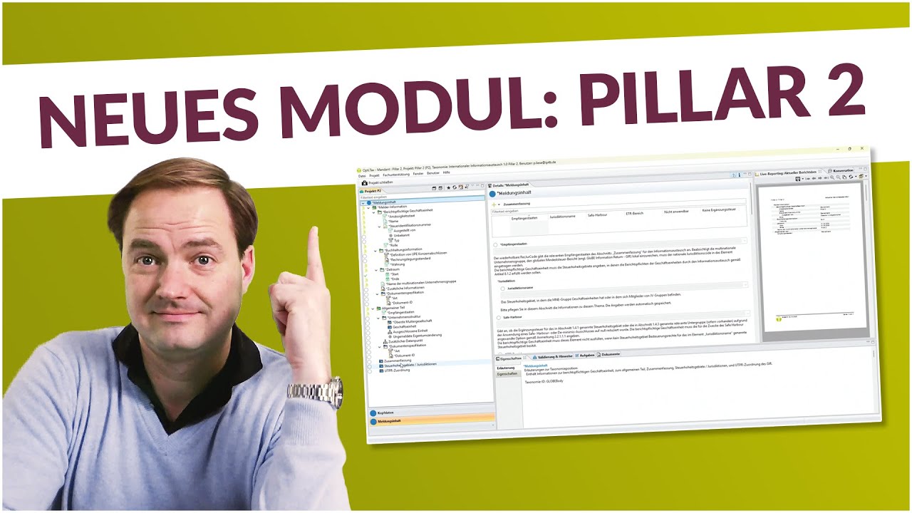 Neues Modul: Pillar 2 (globale Mindestbesteuerung) in Opti.Tax