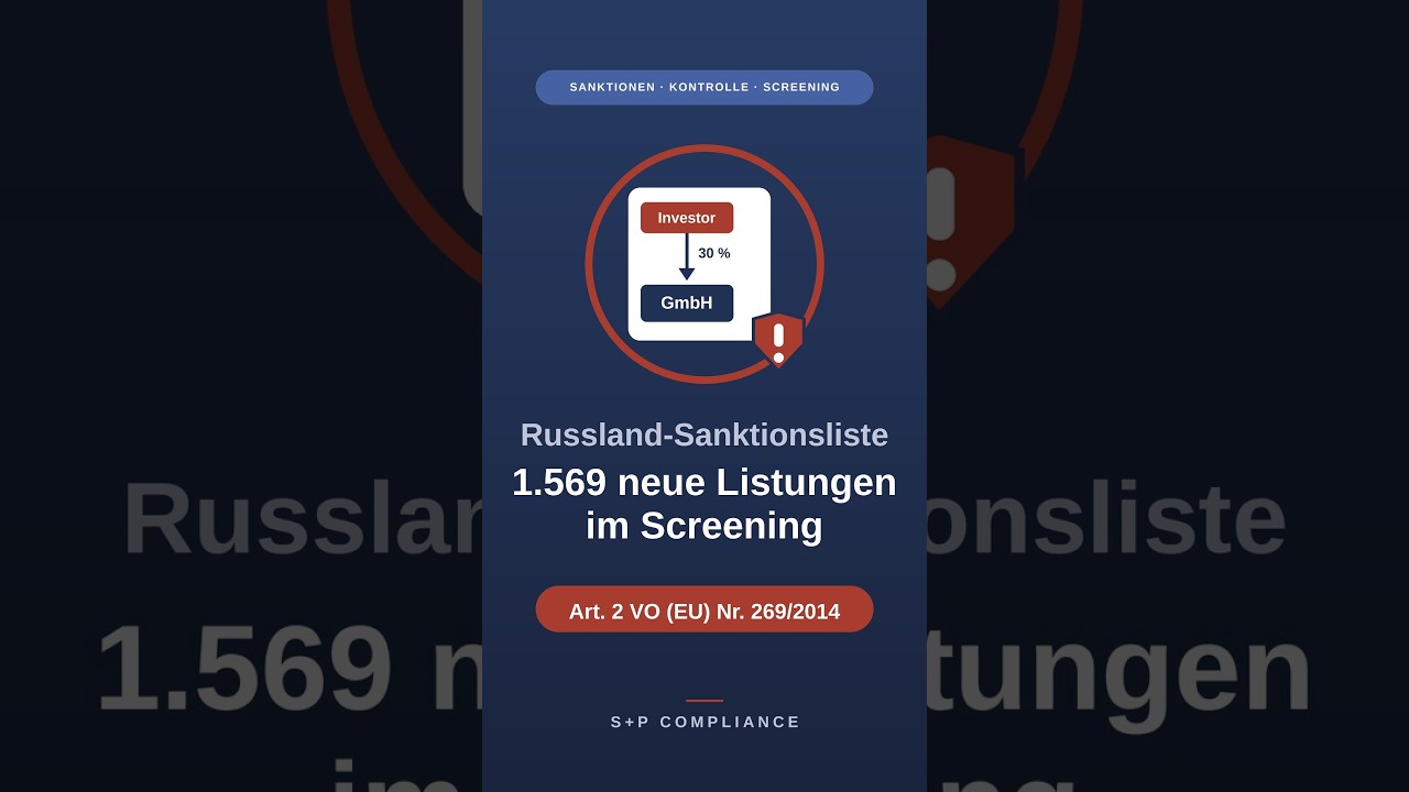 Russland Sanktionsliste: 1.569 neue Listungen im Screening
