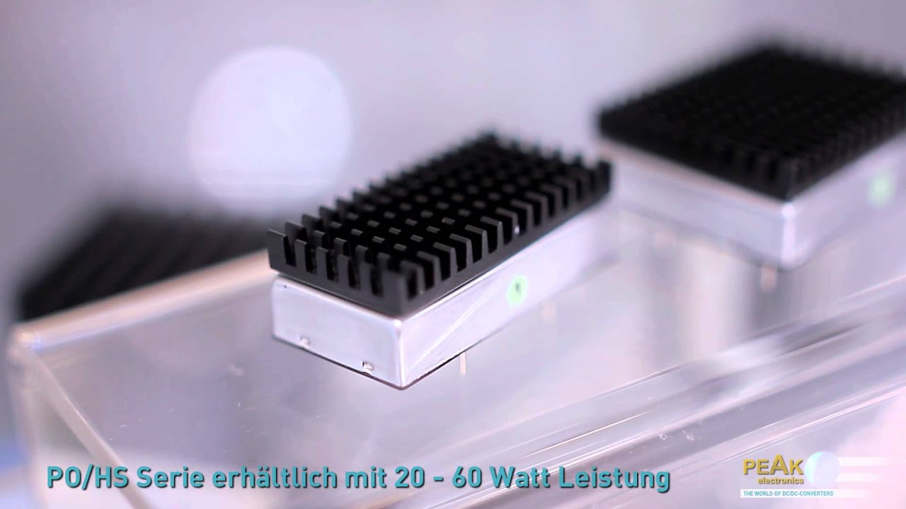 PEAK electronics stellt die PO/HS DC/DC Wandler mit Kühlkörper vor (Electronica 2012)