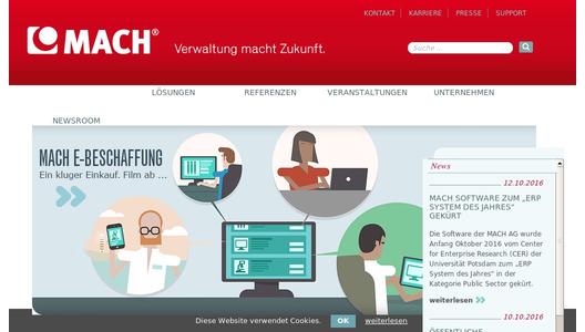 Ausgezeichnet Mach Software Zum Erp System Des Jahres In Der Kategorie Public Sector Gekurt Mach Ag Pressemitteilung Pressebox