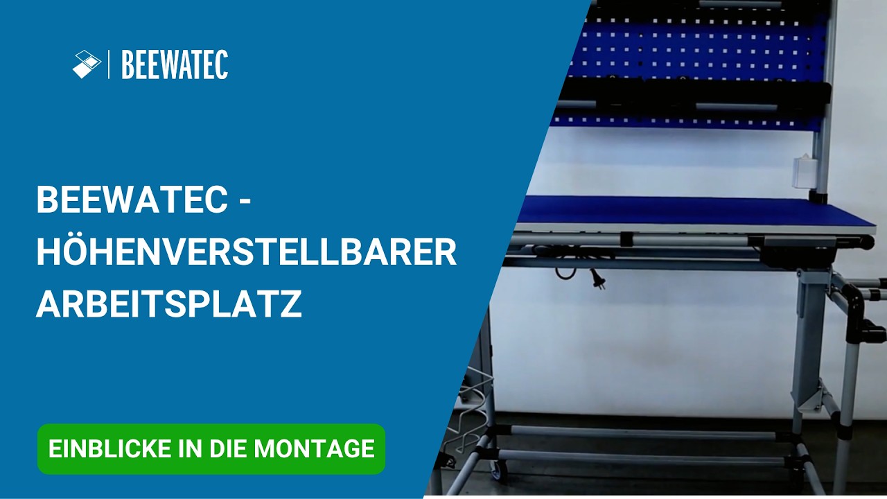 BeeWaTec - Höhenverstellbarer Arbeitsplatz | Ergonomische Industriewerkbank für mehr Produktivität