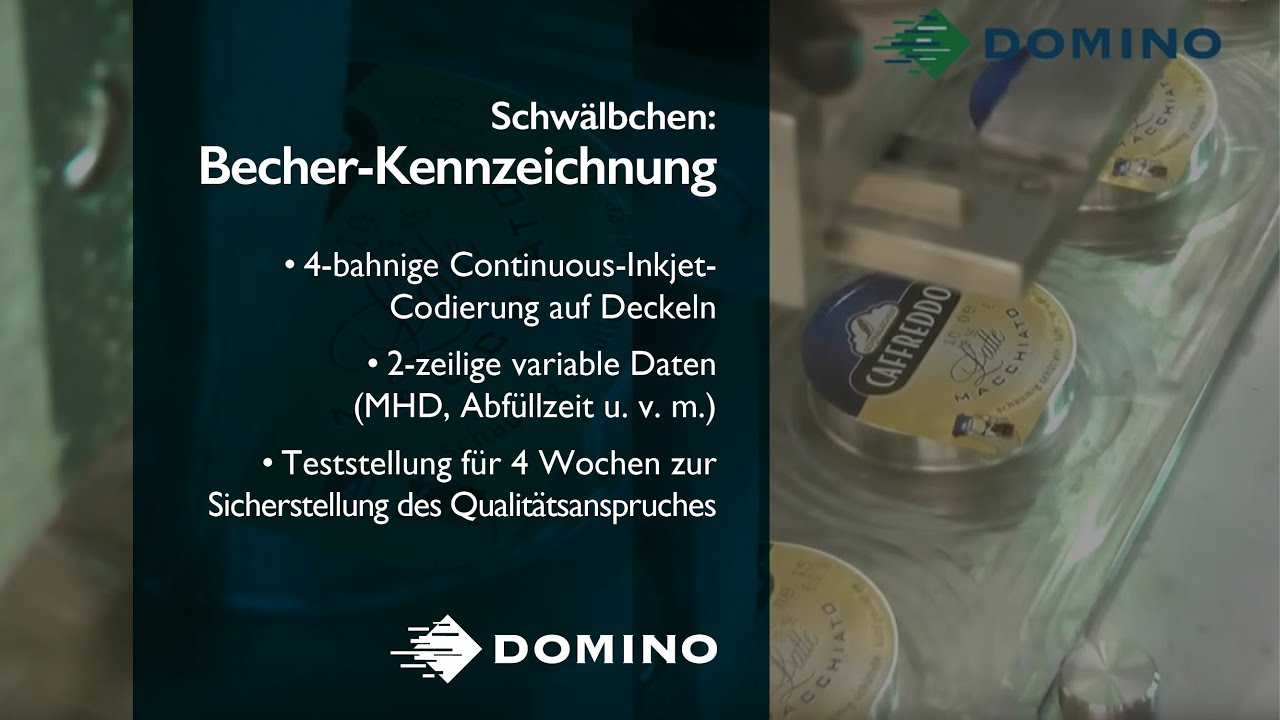 Zuverlässige Becherbeschriftung dank Domino A520i Inkjet-Codierer bei Schwälbchen
