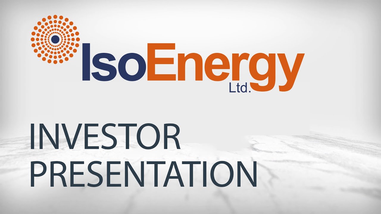 IsoEnergy: Investor Presentation with Q&A, November 2020