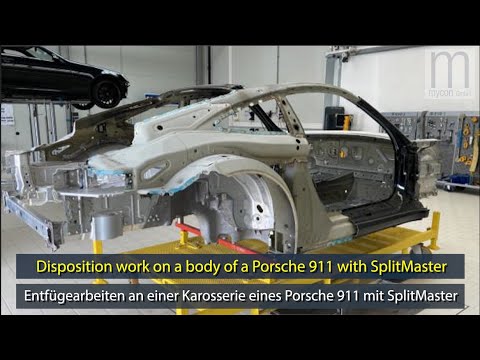 Trennung von geklebten Karosserieteilen eines Porsche 911 mit SplitMaster