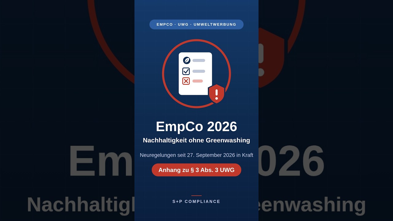 EmpCo 2026: Nicht der Werbetext zählt, sondern der Nachweis