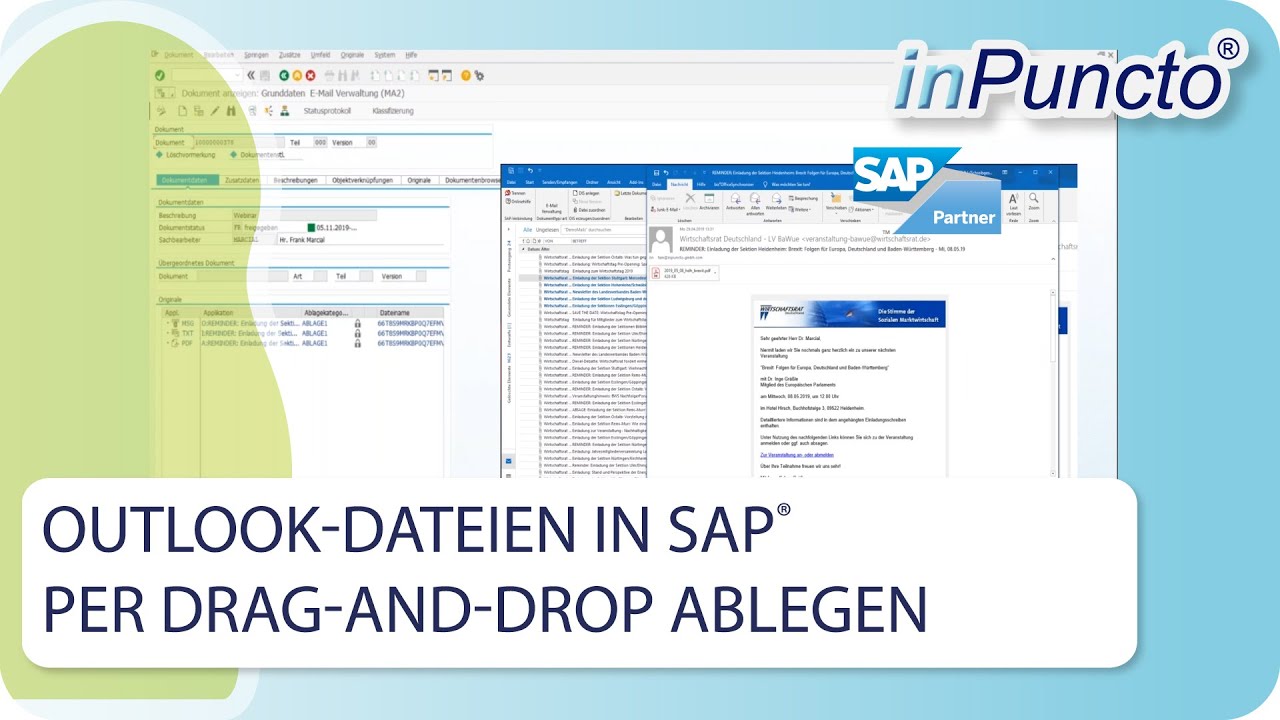Outlook-Mails und Attachments in SAP per Drag-and-Drop ablegen