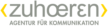Logo der Firma < zuhoeren > agentur für kommunikation gmbh