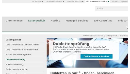 Sap Zertifiziert Erneut Marlin Dublettencheck Von Iso Professional Services Iso Professional Services Gmbh Pressemitteilung Pressebox