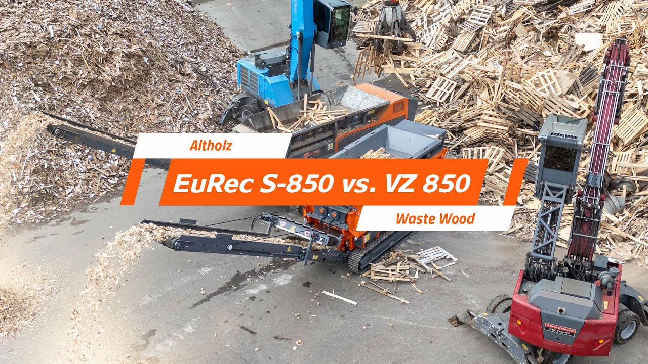 EuRec S-850 vs. ARJES VZ 850 - Zerkleinerung von Altholz