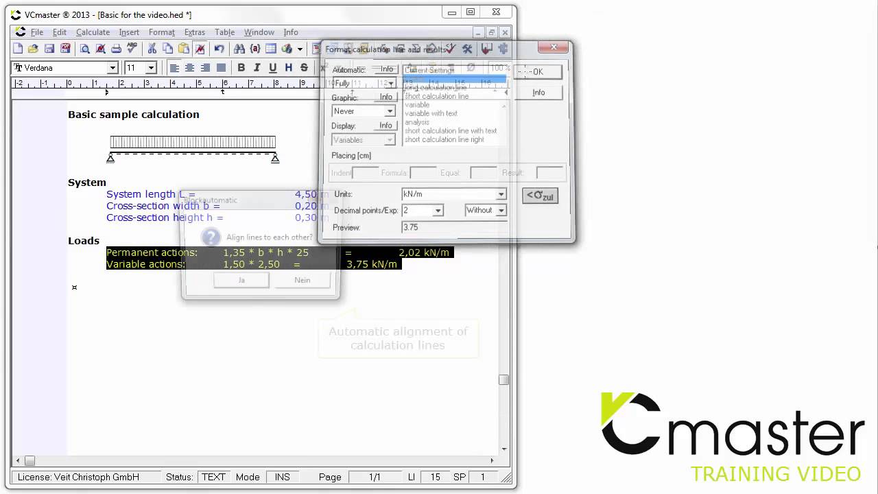 How to create a calculation template