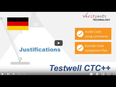 Testwell CTC++ 10.1 mit Justifications für schwer testbaren Code