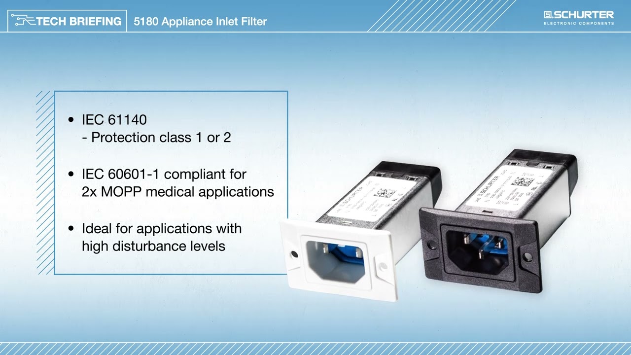 SCHURTER 5180: Appliance Inlet Filter with IP67