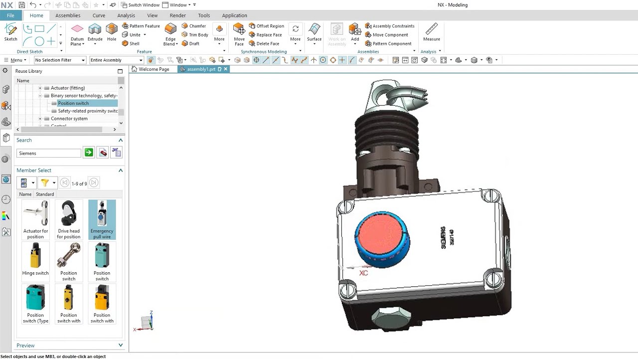 Siemens components available as 3D CAD files powered by CADENAS