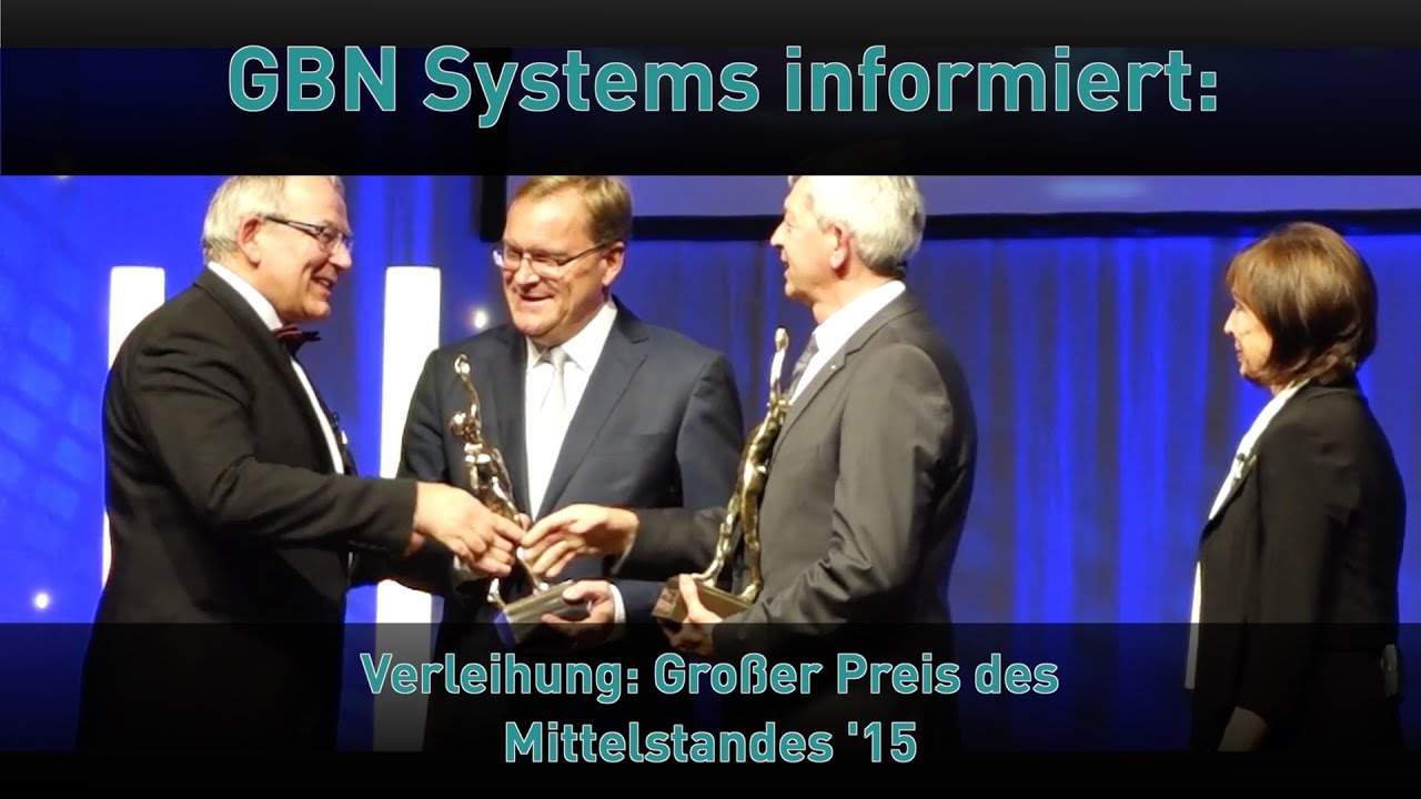 GBN Systems Videonews - Jurystufe erreicht - Preisverleihung zum Großen Preis des Mittelstands 2015