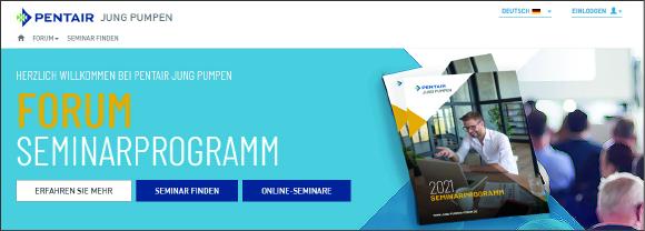 Auf www.jung-pumpen-forum.de finden sich alle Veranstaltungen im Überblick und sind online buchbar
