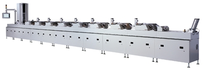 OC 200 with paternoster vertical conveyor module (optional) for high gloss levels of applied UV varnish