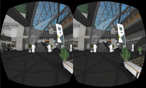 BIM – Building Information Management in einer virtueller Welt leicht versetzt je Auge