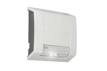Lutia, das neue LED-Beleuchtungssystem von ABB für den Außenbereich, ist als Decken- oder Wandmontage sowohl als Normalbeleuchtung als auch als Sicherheitsbeleuchtung geeignet