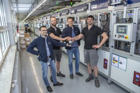 From left to right: Robert Schwär (Head of Mini Factory 3), Christian Mootz, Sebastian Heyna, Thomas Horn (all members of Mini Factory 3)