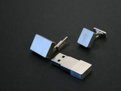USB-Manschettenknöpfe aus Echtsilber