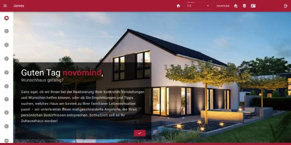 Um die Eigenheim-Planung zu vereinfachen, setzt die Viebrockhaus AG jetzt auf einen digitalen Hausbau-Assistenten von novomind. Copyright: Viebrockhaus/novomind