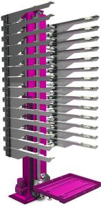 Chassis-Stapler von LEANTECHNIK ermöglichen an einem Flughafen die schnelle Durchführung der Gepäckkontrolle. Das System eignet sich für alle Branchen, in denen Komponenten für einen bestimmten Zeitraum zwischengelagert werden müssen