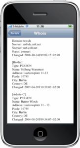 Whois-Abfrage mit domains2go