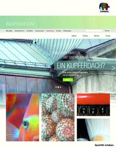 Inspirativ, bildintensiv, kreativ – Besucher können in spannende Oberflächen, Trendberichte, Farb- und Oberflächenstories abtauchen - wie hier mit dem Kreativbeispiel "Grünspan Patina" (Fotos: Caparol Farben Lacke Bautenschutz)