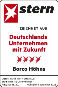 Logo "Unternehmen mit Zukunft 2021" stern 38/2021 - Stellenwert der Digitalisierung im Traditionsunternehmen
