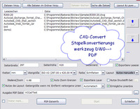 VcCAD Convert zeigt eine dwg zu pdf Konvertierungs-Anwendung. 