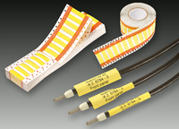 Weidmüller TwinMark: Wärmeschrumpfende Schläuche zur Kennzeichnung von Leitern und Kabeln. TwinMark ist zweiseitig bedruckbar und in Leporello-Faltung (links) oder als Rolle (rechts) lieferbar.