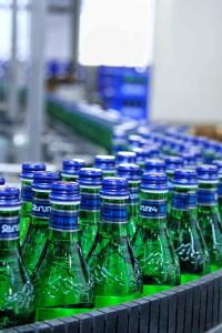 Jermuk water in green glass bottles is also filled entirely using KHS technology