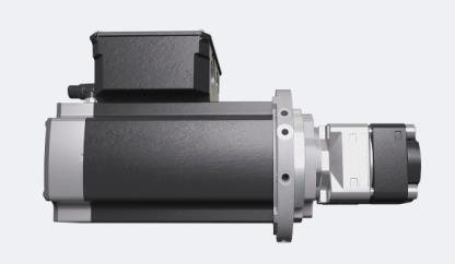 Fig. 1: In a nutshell: Coupling and pump support are no longer required with the direct pump attachment of the latest Baumüller servo pump version, which has the advantage of a shorter installation length and a smaller machine installation area, among other things