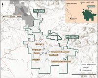 Abbildung 1. Karte mit der Lage der Projekte Woodjam und Redgold von Vizsla Copper im Verhältnis zur Mine Mount Polley von Imperial Metals. Die vorrangigen Explorationsziele bei Woodjam sind ebenfalls dargestellt.