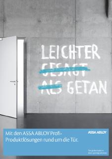 Die Systeme und Lösungen von ASSA ABLOY erleichtern Handwerkern die tägliche Arbeit rund um die Tür / Foto: ASSA ABLOY Sicherheitstechnik GmbH