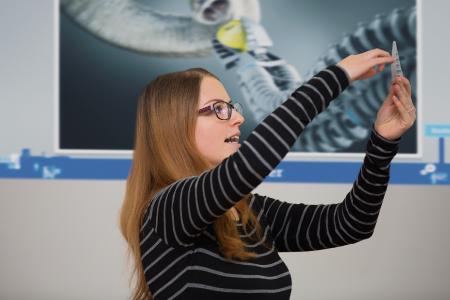 Technische Innovationen suchen sich oft ihr Vorbild in der Natur: Der bionische "FinGripper" wurde beispielsweise einer Fischflosse nachempfunden. Eingesetzt als Robotergreifer kann er selbst zerbrechliche Gegenstände bewegen / (c) Baden-Württemberg Stiftung gGmbH