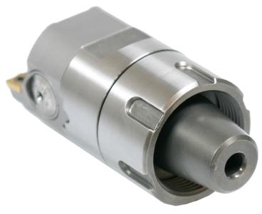 A world first: the Swiss Tools clamping nut for ER connections. The tool is easy to screw onto clamping devices, and it and the chuck cone behave together as a single unit. The resulting conical and planar connection is extremely rigid, thus ensuring high precision
